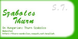 szabolcs thurn business card